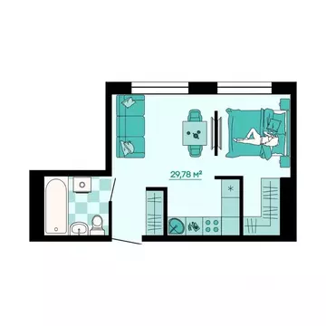 1-к кв. Приморский край, Владивосток ул. Грязелечебница (29.78 м)