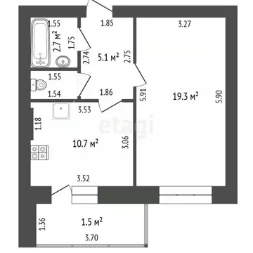 1-к кв. Тамбовская область, Тамбов Советская ул., 190к2 (44.2 м)