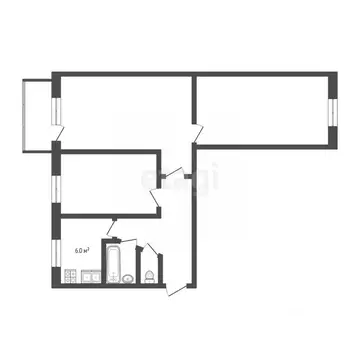 3-к кв. Вологодская область, Шексна рп, Шексна Южная мкр ул. ...