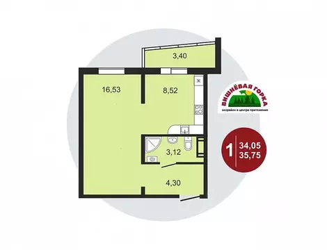 1-к кв. Челябинская область, Челябинский городской округ, пос. ...