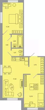 2-к кв. Ленинградская область, Всеволожский район, пос. Бугры Стороны ...