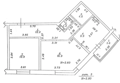 2-комнатная квартира: Анапа, улица Крылова, 13к3 (58.1 м)
