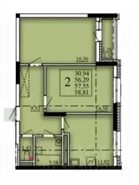 2-к кв. Башкортостан, Уфа Затон-Восточный жилрайон, Паруса жилой ...