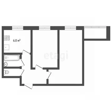 2-к кв. Владимирская область, Муром Московская ул., 54 (46.3 м)