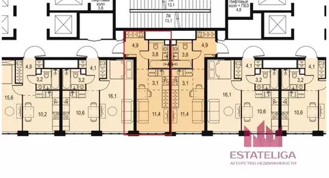 Студия Москва Левел Южнопортовая жилой комплекс, 1 (23.0 м)