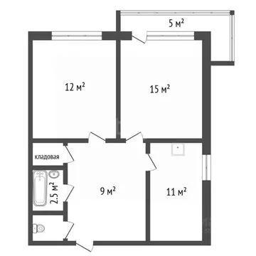 2-к кв. Красноярский край, Красноярск ул. Ломоносова, 98 (48.0 м)