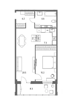 Свободной планировки кв. Волгоградская область, Волгоград 131-й мкр, ...