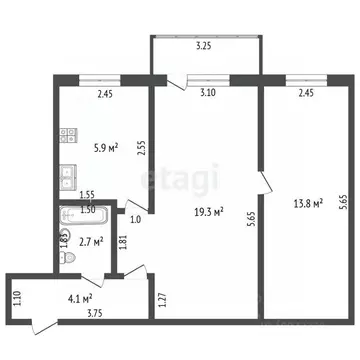 2-к кв. Башкортостан, Стерлитамак просп. Октября, 16 (45.8 м)
