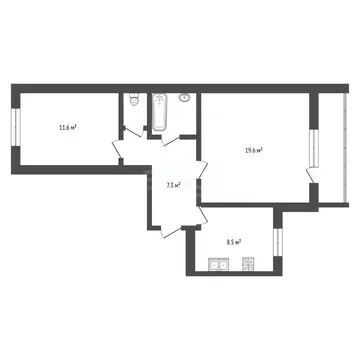 2-к кв. Вологодская область, Вологда Ярославская ул., 29 (50.1 м)