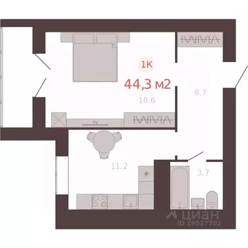 1-к кв. Алтайский край, Новоалтайск ул. Южсиба, 52А (44.3 м)