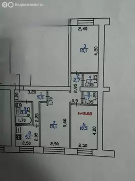 3-комнатная квартира: Волхов, улица Калинина, 6 (56.2 м)
