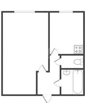 Квартира, 1 комната, 34 м