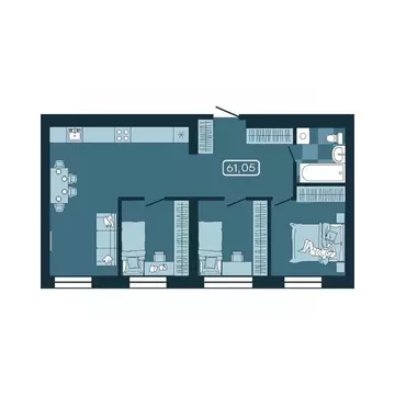 3-к кв. Приморский край, Владивосток ул. Борисенко (61.05 м)