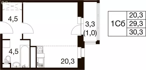 Квартира-студия: Балашиха, микрорайон Гагарина, Проектная улица, 9Ас1 ...