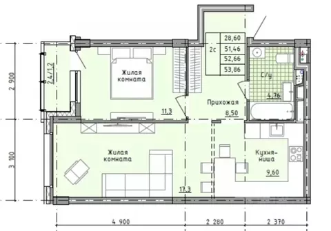 2-к кв. Московская область, Солнечногорск городской округ, Голубое пгт ...