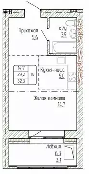 1-к кв. Алтайский край, Новоалтайск ул. Титова, 6 (32.3 м)