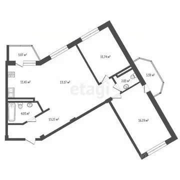 3-к кв. Мордовия, Саранск Волгоградская ул., 62 (75.4 м)