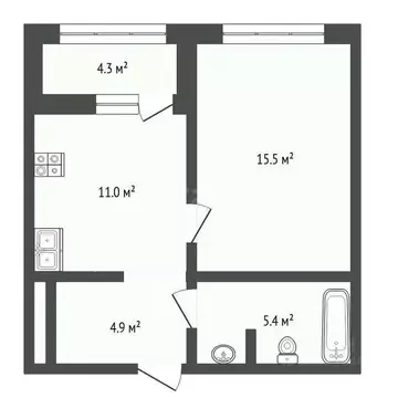 1-к кв. Тюменская область, Тюмень ул. Эльвиры Федоровой, 1 (36.7 м)