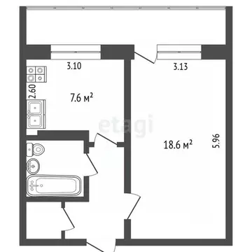 1-к кв. Томская область, Томск ул. Карла Ильмера, 21 (37.4 м)