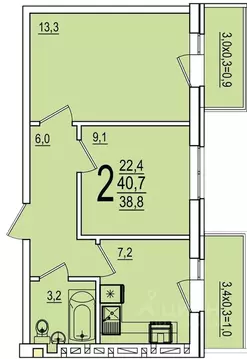 2-к кв. Адыгея, Тахтамукайский район, Яблоновский пгт ул. Тургеневское ...