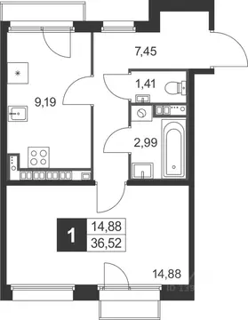 1-к кв. Ленинградская область, Гатчинский муниципальный округ, д. ...