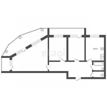 3-к кв. Вологодская область, Череповец Ленинградская ул., 60 (88.6 м)