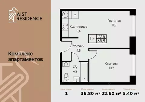 2-к кв. Москва ул. Наметкина, 10Д (36.8 м)