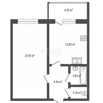 1-к кв. Тамбовская область, Тамбов Свободная ул., 10Б (45.5 м)