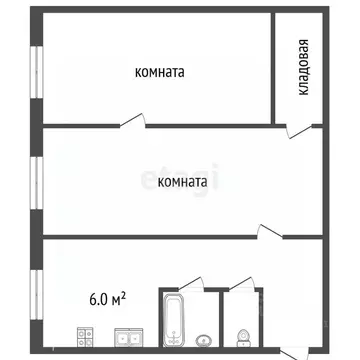 2-к кв. Пермский край, Добрянский муниципальный округ, Полазна рп ул. ...