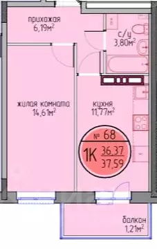 1-к кв. Пермский край, Пермь Автозаводская ул., 11А (36.37 м)