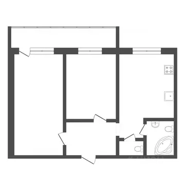 2-к кв. Тюменская область, Тюмень ул. Газовиков, 22 (45.8 м)
