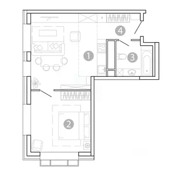 2-к кв. Забайкальский край, Чита 1-я Коллективная ул., 6 СТР (47.79 м)