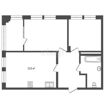 2-комнатная квартира: Анапа, Таманская улица, 121к2 (60 м)