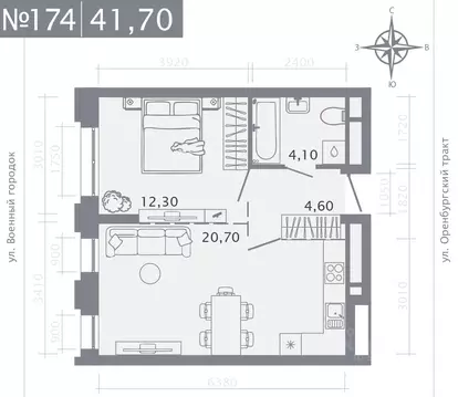 1-к кв. Татарстан, Казань Первомайский жилмассив, Оригана жилой ...