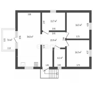 Дом в Крым, Симферопольский район, с. Доброе ул. Майская (115 м)