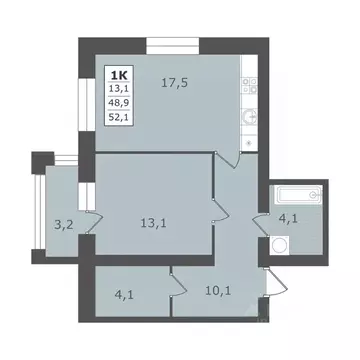 1-к кв. Ставропольский край, Ессентуки  (52.1 м)