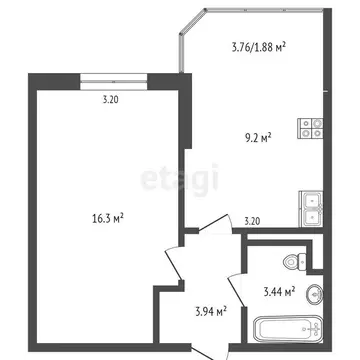 1-комнатная квартира: Анапа, Анапское шоссе, 32к4 (36.64 м)