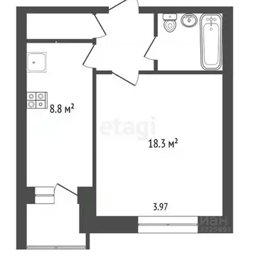 1-к кв. Вологодская область, Вологда Ленинградская ул., 66 (35.7 м)