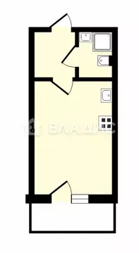 Квартира-студия: Санкт-Петербург, проспект Авиаконструкторов, 63 (22.7 ...