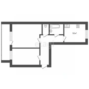 2-к кв. Тюменская область, Тюмень Лесной мкр, 3 (46.3 м)
