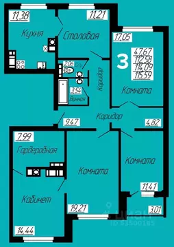 3-к кв. Смоленская область, Ярцево Кооперативная ул., 3 (115.71 м)