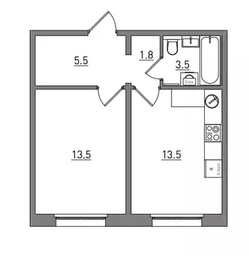 1-комнатная квартира: Киров, Чистопрудненская улица, 13А (37.8 м)