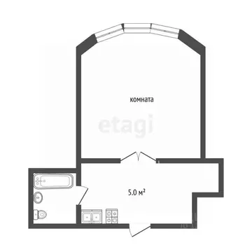 Студия Московская область, Балашиха Кучино мкр, ул. Соловьева, 1 (25.2 ...
