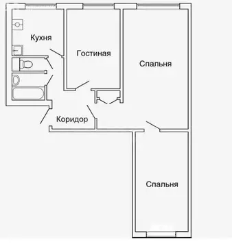 3-комнатная квартира: Тула, микрорайон Мясново, улица Рогова, 27 (58.4 ...