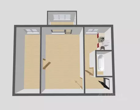 2-к кв. Ульяновская область, Ульяновск Кольцевая ул., 40 (45.2 м)