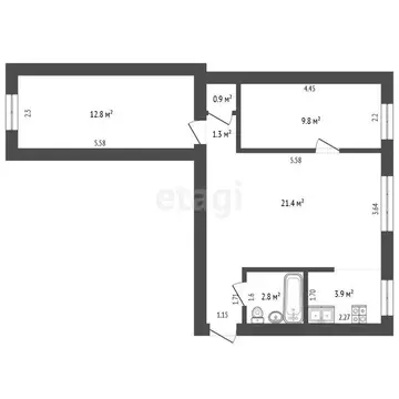 3-комнатная квартира: Советская Гавань, Пионерская улица, 8 (60.4 м)