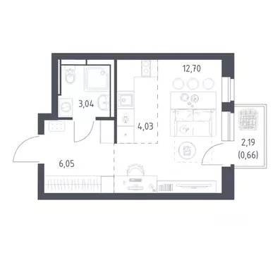 Студия Московская область, Ленинский городской округ, д. Калиновка ул. ...