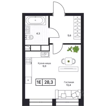 Студия Московская область, Пушкино Пушкино Град жилой комплекс (28.2 ...