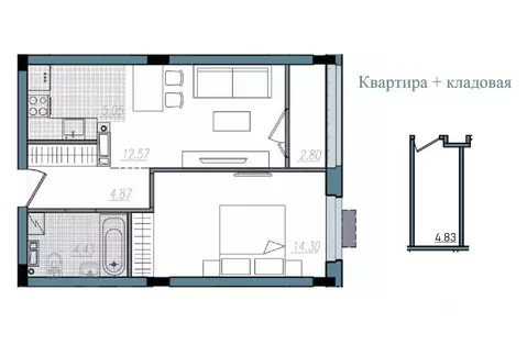 2-к кв. Смоленская область, Смоленск ул. Александра Степанова (44.02 ...