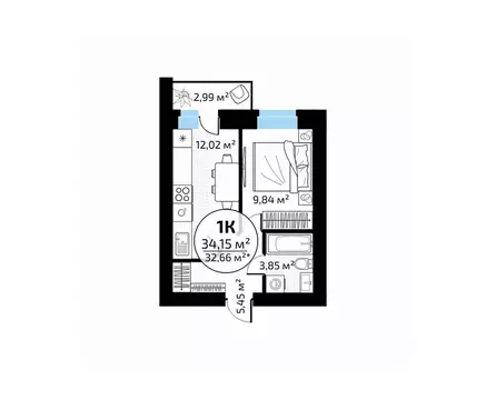 1-к кв. Самарская область, Самара пос. Мехзавод, 1-й кв-л, 50 (34.15 ...